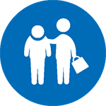 Assisting older person icon
