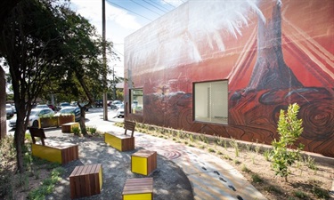 Dancing with Creation - ringwood east laneway wall and pathway