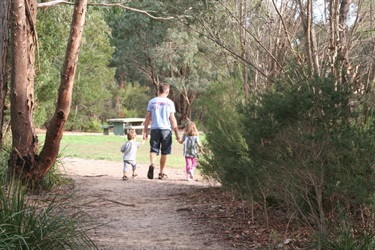 Father and kids at BJ Hubbard