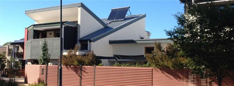 Photo of a solar panel set up on a residential home