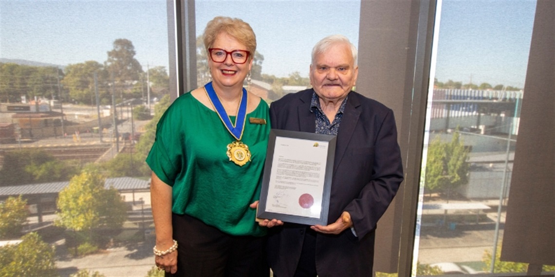 Cr Kylie Spears, Mayor and Mr Colin Hiscoe