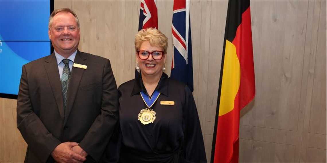 Cr Kylie Spears, Mayor and Cr Paul Macdonald, Deputy Mayor