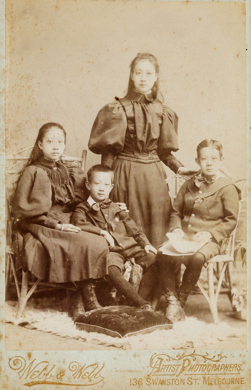 Four of the ten children of Cheok Hong Cheong and his wife Wong Toy Chen. From left to right: Christina, Benjamin, Grace Mary and Nathaniel Cheong. 