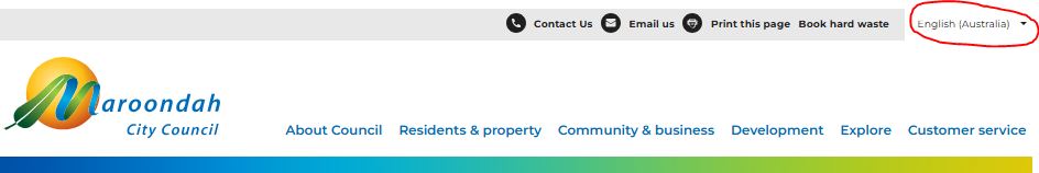 Click the drop down to choose your language