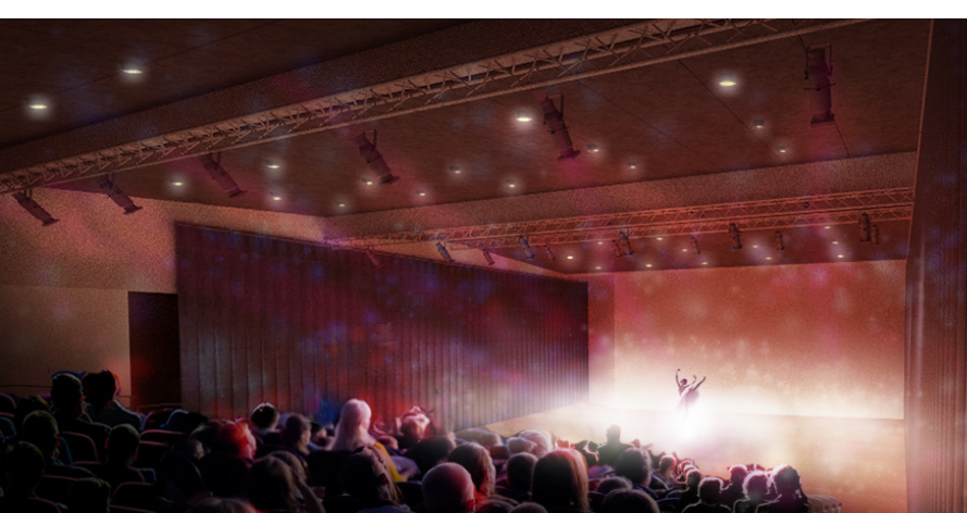 Artists impression of the black box theatre, which will be a centrepiece of Hub A of the Croydon Community Wellbeing Precinct