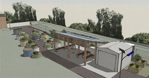 Concept drawing of the Bedford Community Garden
