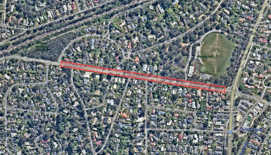 Eastfield Road asphalting works extent of works