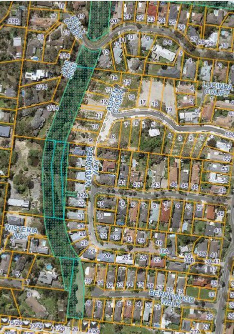 Map showing which part of Jumping Creek will be undergoing revitalisation works