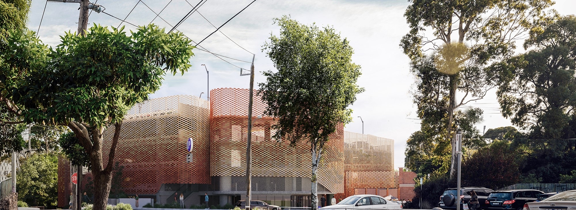 Ringwood Activity Centre car park render looking north-east from Station Street