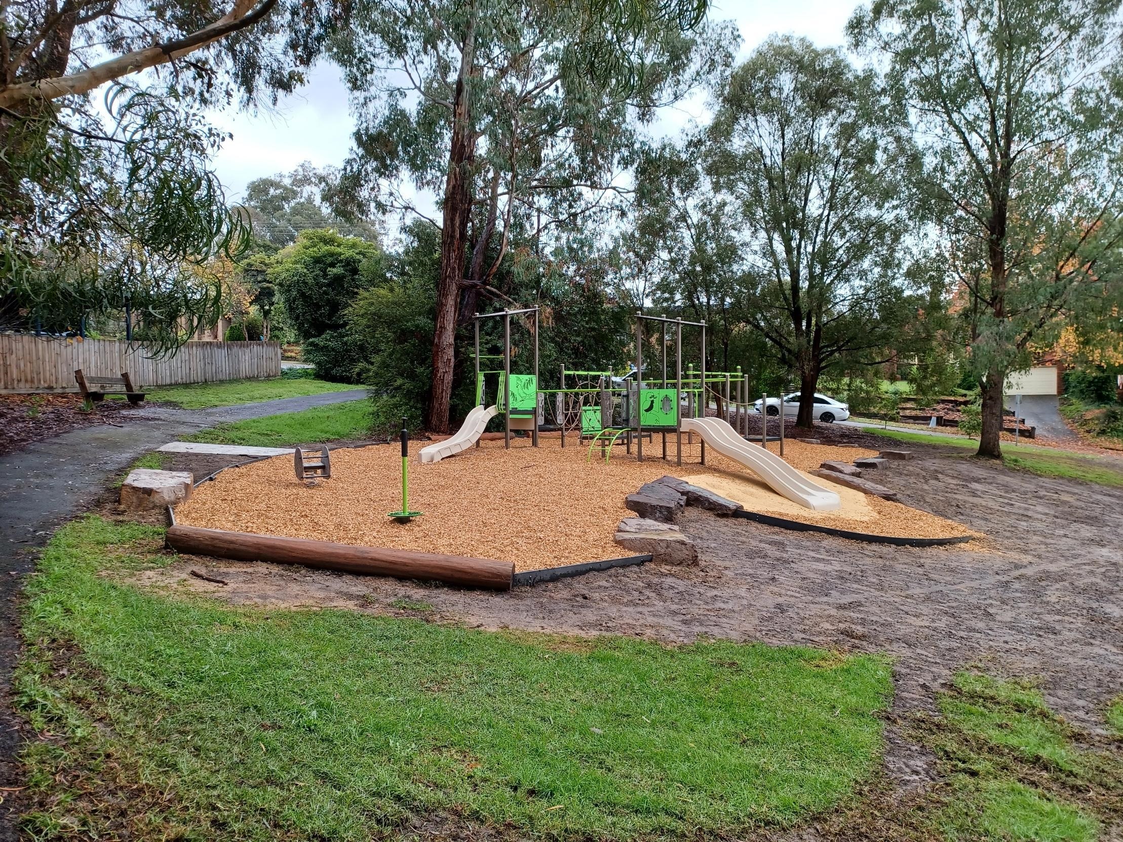 The new San Martin playspace includes swings, play equipment and slides