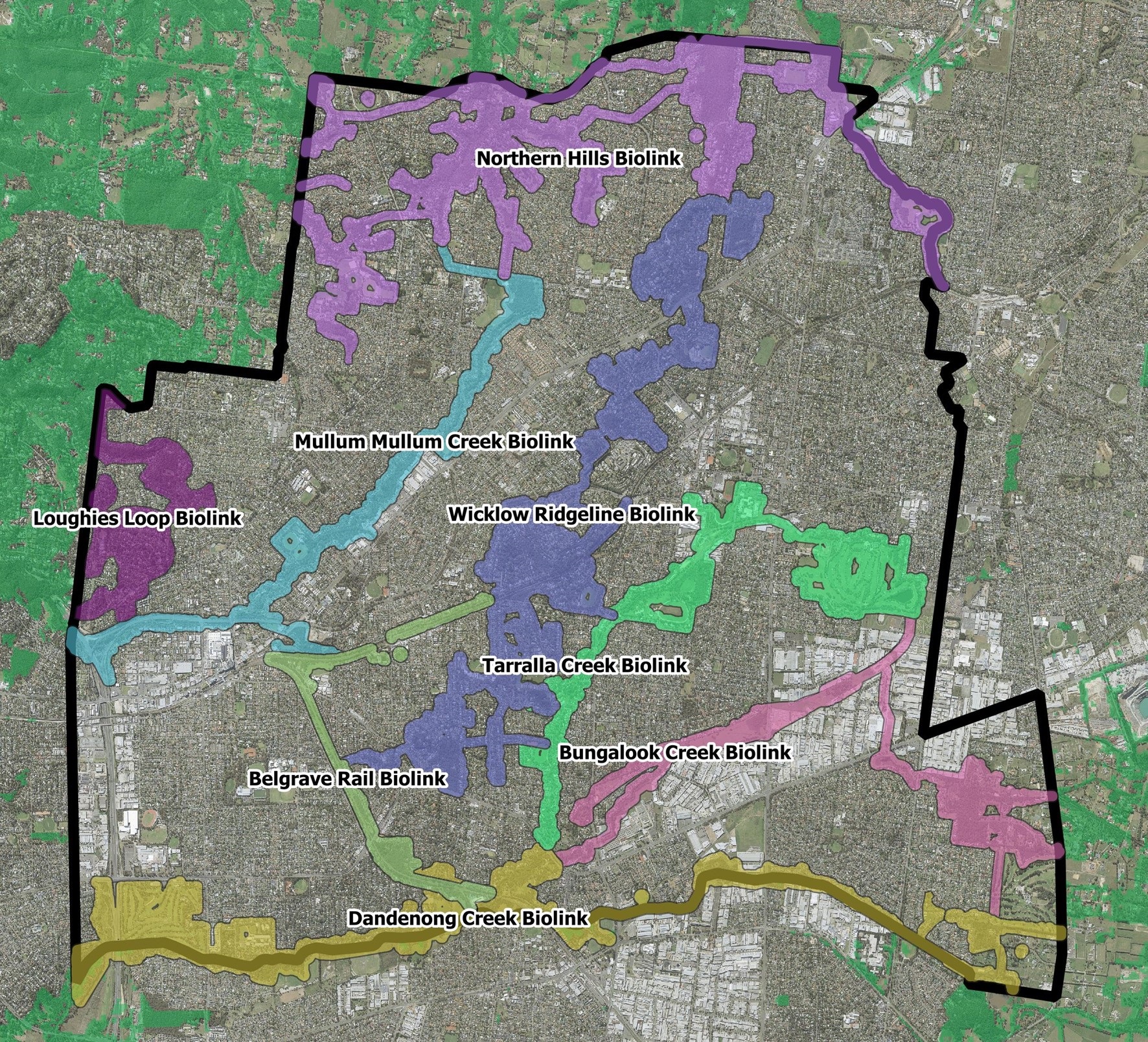 Map of the habitat biolinks