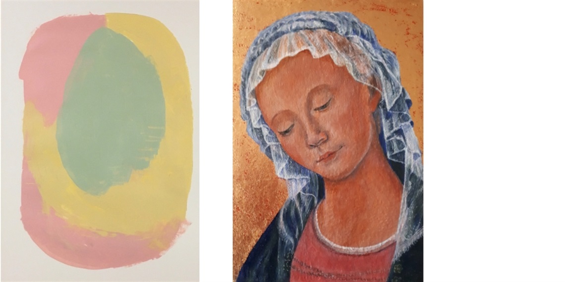 On Nature II by Natalie Wijeyeratne and The Virgin Madonna by Denise Bond
