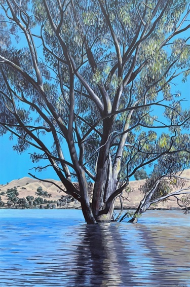 Tree in the water at Bonnie Doon by Margaret Krajnc