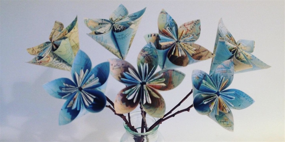 folded paper flowers