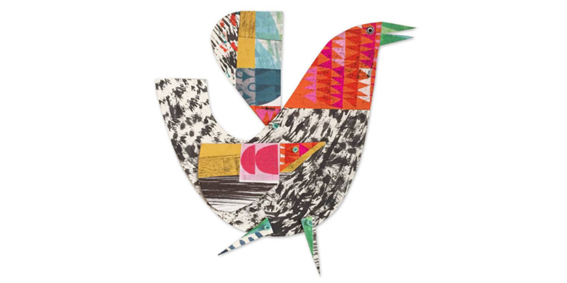 Multimedia bird collage artwork