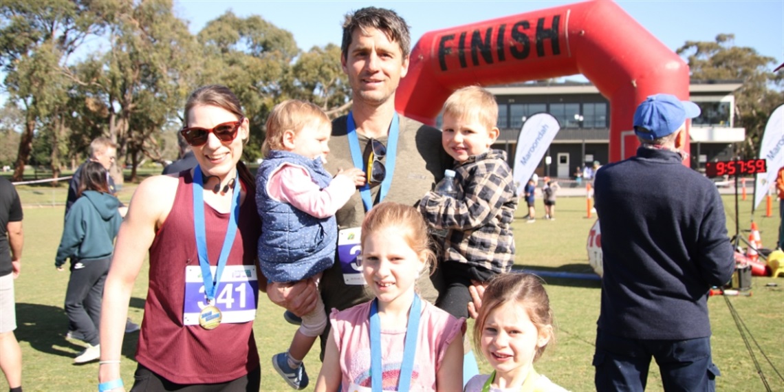 Family participating in 2023 Run Maroondah