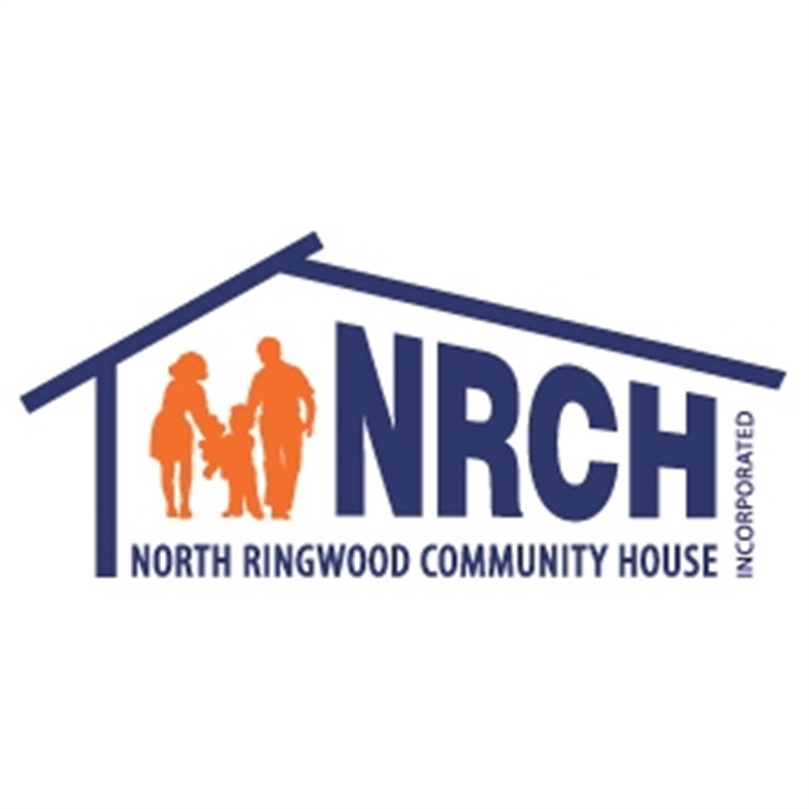North Ringwood Community House logo, showing two adults and a child under the outline of a house with the letters NRCH next to them. 
