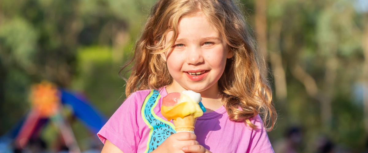 Girl eating ice cream