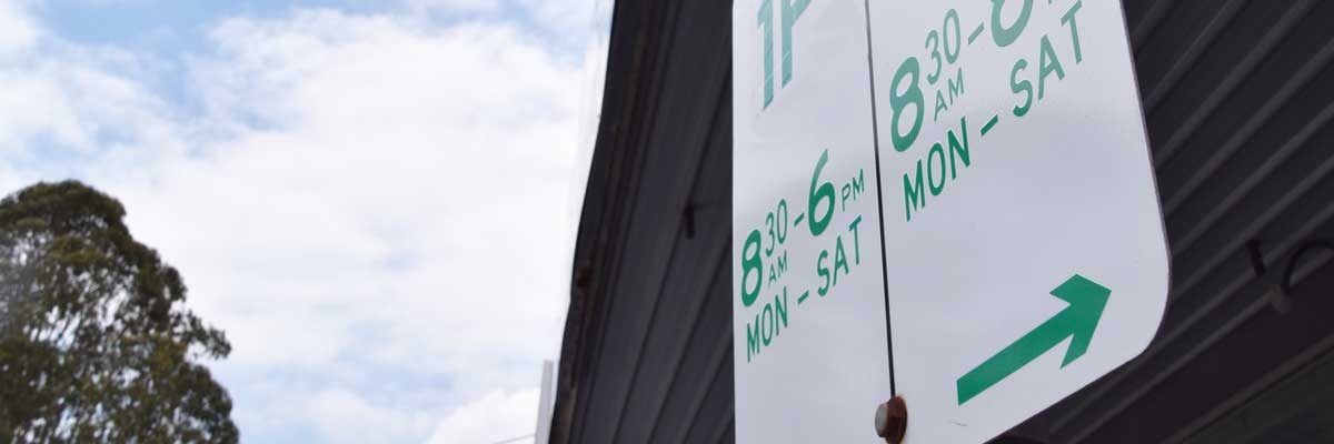 Parking restriction signs