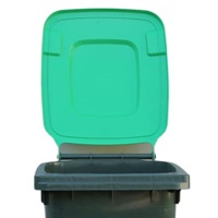 bin with green lid
