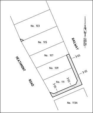 Plan showing intention to sell land on Heathmont Road