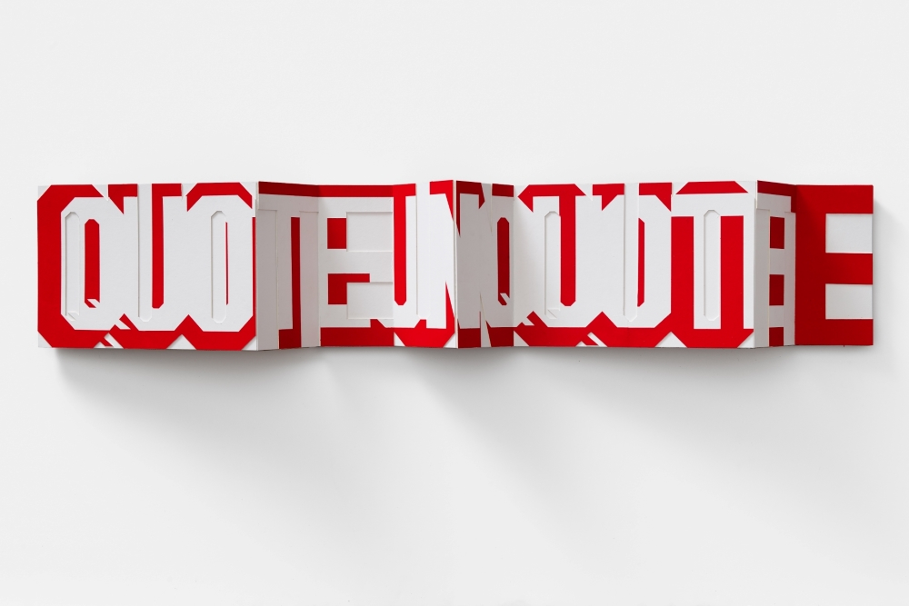 Rose Nolan, Big Words - QUOTE / UNQUOTE (double version), 2016, acrylic paint on cardboard, photograph by Matthew Stanton