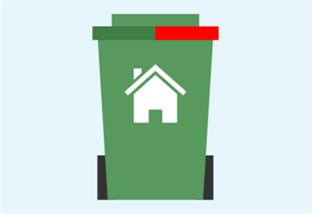 General waste bin with green or red lid