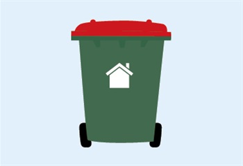 General waste bin with green or red lid