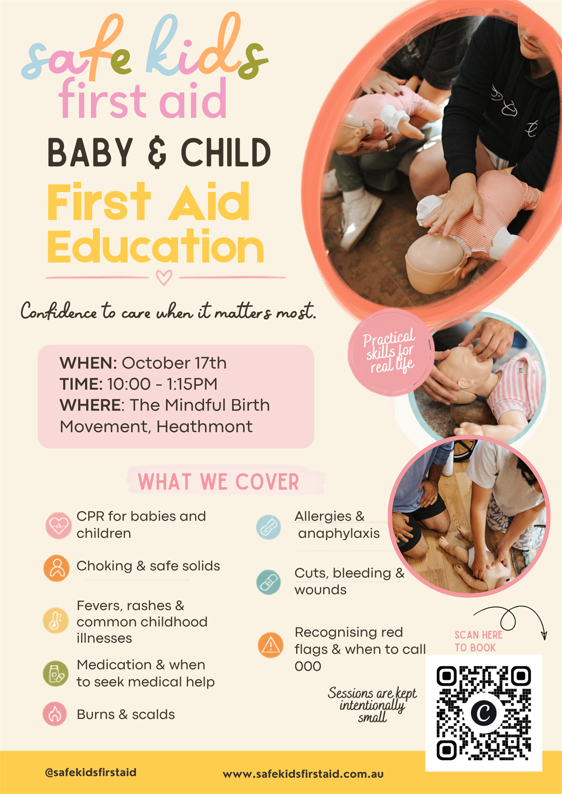 A flyer for baby first aid
